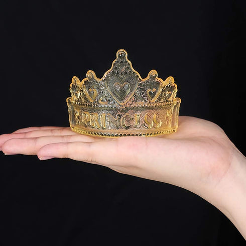 Set of 2 Princess Crown Silicone Fondant Molds 3D Crown Gumpaste Candy Mold Sugarcraft Baking Tool for Birthday Party Cake Topper Decorating...
