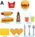 Pretend Play Fast Food Set, Play Food for Kids Kitchen - Play Kitchen Accessories - Toy Foods with Play Burger and Hot Dog Plastic Food for Preten...