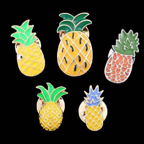 Amosfun 5pcs Lovely Originality Fashion Fruits Brooch Summer Style Small Fresh Oil Dripping Pineapple Brooch Pins...