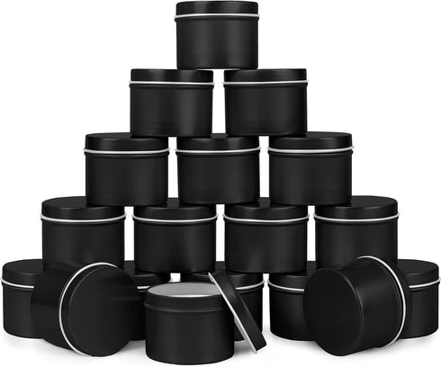 DINGPAI Candle Tin 18 Pcs, 4oz Candle Containers for DIY Candle Making, Black Color, Arts & Crafts, Storage and Holiday Gifts...