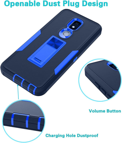 Asuwish Phone Case for Cricket Icon 3/Splendor/At&t Motivate 2 with Tempered Glass Screen Protector Cover and Slim Stand Hybrid Rugged Kickstand B...