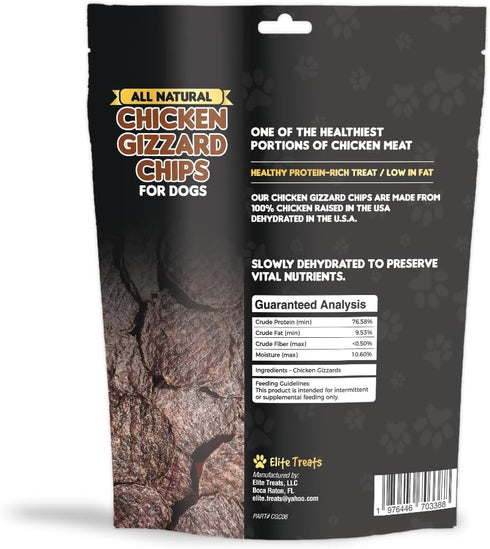 Chicken Gizzard Chips: Dogs All Natural Training Treats | Made in USA | Single Ingredient | Healthy Treats | for Puppies, Small, Medium & Large Br...