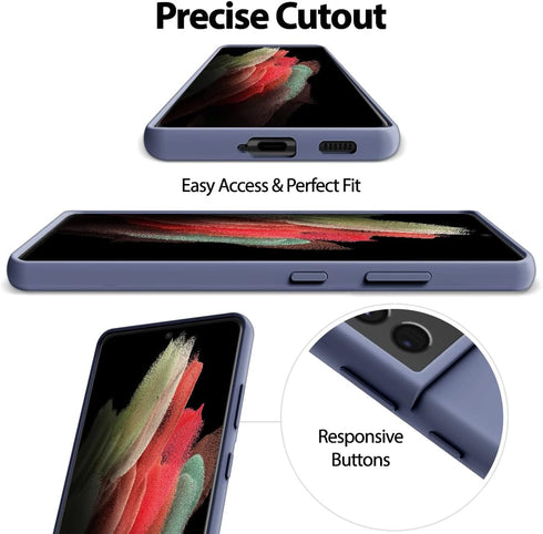 GOOSPERY Liquid Silicone Case for Galaxy S21 Ultra (6.8 inches) Silky-Soft Touch Full Body Protection Shockproof Cover Case with Soft Microfiber L...