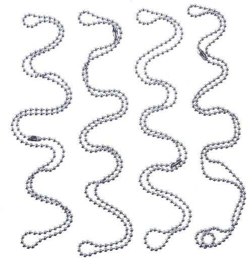 CCINEE 20pcs 23.6" Nickel-Free Plated Ball Chain Necklace Adjustable Antiqued Metal Bead Steel Chain Matching Connectors with 20pcs Clasps for Jew...