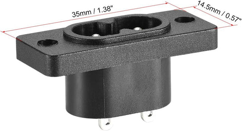 uxcell C8 Panel Mount Plug Adapter AC 250V 2.5A 2 Pins IEC Inlet Module Plug Power Connector Socket Straight with 2 Wire...