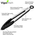2-Pack of 9" (Small) & 12" (Large) Kitchen Tongs Set: Non-Stick Silicone-Stainless Steel Cooking Tongs, BPA Free, Heat Resistant (480°F) - Non-Sli...