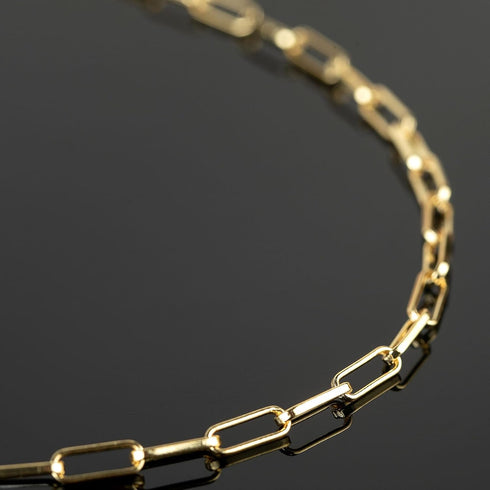 YOUBEIYEE 16.4 Feet 18K Gold Plated Brass Chain Roll Flat Paperclip Chain for Jewelry Making Handmade Women Necklace Bracelet DIY Jewelry Findings...