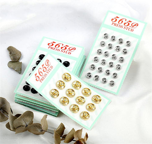 Mini Button Buckle Invisible Metal Snap Buttons Fasteners Press Studs Buttons for Sewing Clothing(Golden,7mm)...