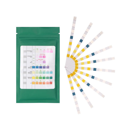 Aquarium Test Strips for Freshwater and Saltwater, 100 Pcs of 7 in 1 Test Strips, pH, Alkalinity, Nitrite, Nitrate, Chlorine, Carbonate, Hardness...