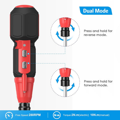 AMIR Cordless Power Screwdriver, Rechargeable Electric Screwdriver Sets, Portable Automatic Home Repair Tool Kit, Motorized Screwdriver with USB C...