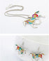 Charms Enamel Rainbow Horse Pendant Necklace with Earrings Jewelry Sets...