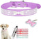 Puppy Collar with Rhinestone Name Plate, Pretty Bow Crystal Glitter Jewel Bling Sparkly Diamond Cat Collars for XXS Xs Small Medium Pet Girls Dogs...