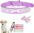 Puppy Collar with Rhinestone Name Plate, Pretty Bow Crystal Glitter Jewel Bling Sparkly Diamond Cat Collars for XXS Xs Small Medium Pet Girls Dogs...