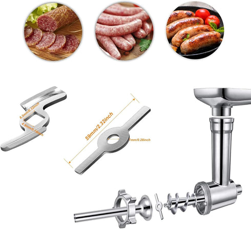 10 PCS Meat Grinder Blades Meat Grinder, Meat Grinder Parts Blades, Stainless Steel Food Grinder Accessories, Meat Grinder Attachment for Size 5 S...