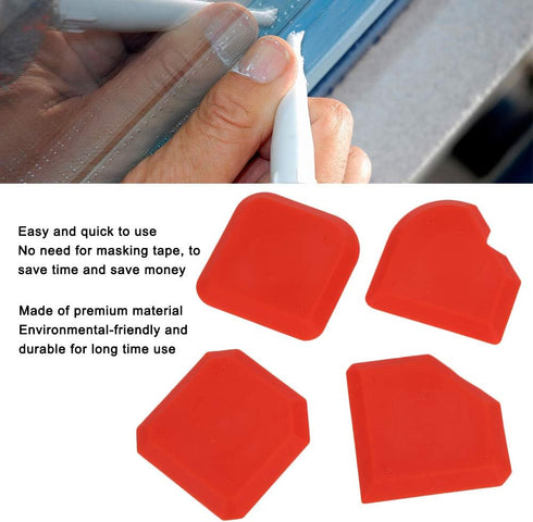 4 Pieces Silicone Caulking Tool Set,Caulk Scraper Silicone Sealant Grout Finishing Tool for Kitchen Bathroom Floor Sink Joint Sealant Sealing...