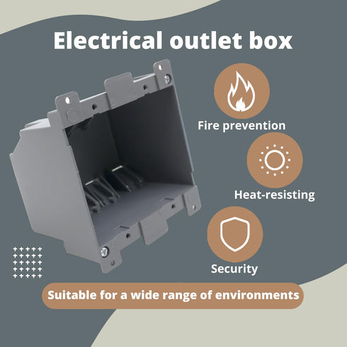 Old Work Electrical Box 2 Gang Extra Deep?PVC Electrical Junction Box for Switch?26 CU.in.Electrical Outlet Box Old Work(1-Pack),ETL,Fire Rated fo...