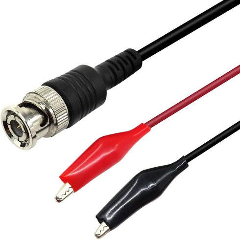 BNC Q9 to Double Alligator Clip Test Cable Probe Leads Oscilloscope Test (Pack of 2)...