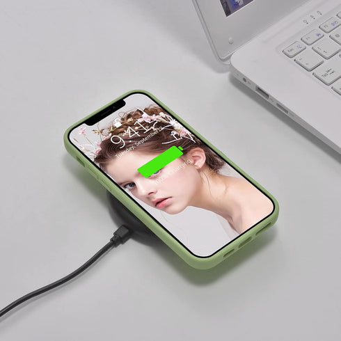 JOYLAND Mustard Green Soft Liquid Silicone Rubber Lovely Flower Daisy Phone Case Cover for iPhone 7/8/SE 2020 with Microfiber Linin Flowers Floral...