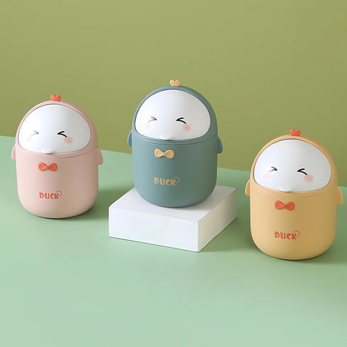 Cute Desktop Trash Can Wastebasket with 90 Trash Bags, Creative Mini Countertop Garbage Can with Lid, Small Plastic Storage Bin for Home Kitchen D...