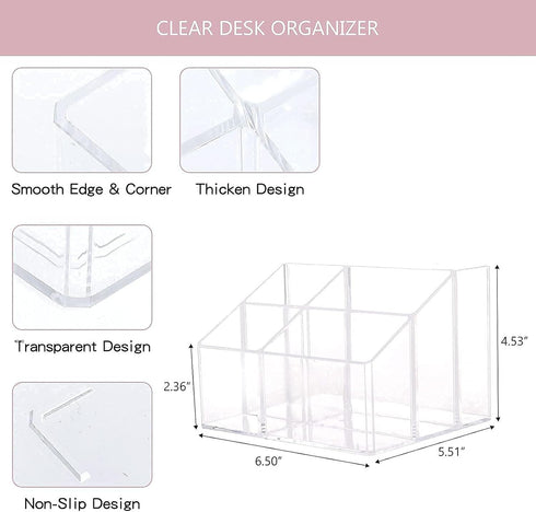 Yesesion Clear Pen Holder, Pen Organizer for Desk, Pencil Cup for Home Office, School Supplies, Art Stationery, Desktop Storage and Accessorizes f...