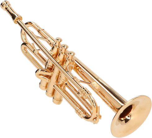 Trumpet Model Brass Miniature Trumpet Mini Musical Instrument Dollhouse Model Christmas Ornament...