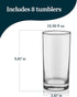 Libbey Heavy Base Drinking Glasses Set of 8, 15.5 Oz Elegant, Weighted Clear Water Glasses, Dishwasher Safe Glass Cups Set for Parties, Birthdays...