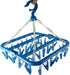 Clip and Drip Hanger Clothes Hanger Drying Rack 32 Clips (Blue)...
