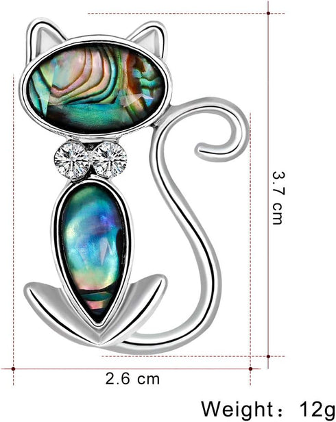 Cat Brooch Pins for Women Fashion Scarf Buckle Alloy Rhinestone Animal Brooch...