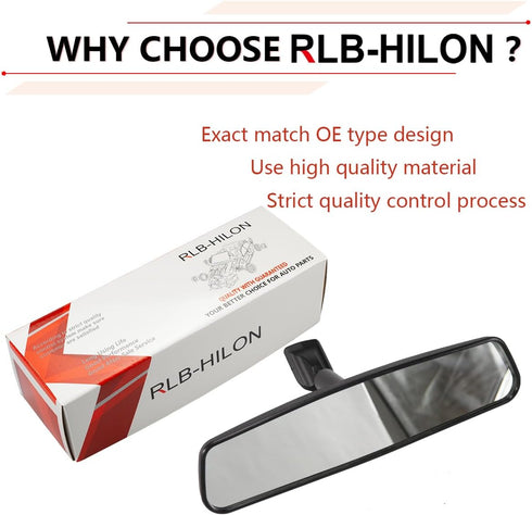 RLB-HILON 10.3” Rear View Mirror Compatible With Honda Accord 1998-2013, for Honda Civic 2006-2011, for Odyssey 2000-2004, for Pilot 2002-2008, Da...