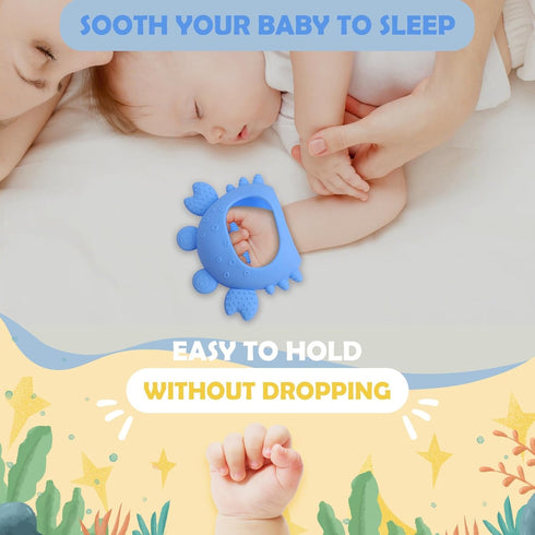 Anboor 2 Pack Baby Teething Toys,Silicone Teethers for Babies 0-6 Months Anti Dropping Hand Teether,Infant Baby Chew Toys for Teething Relief,Idea...