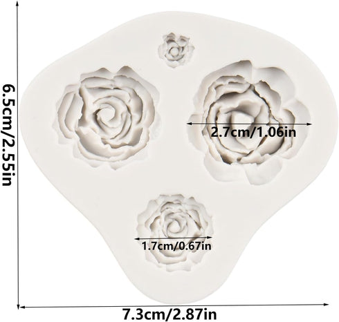 Rose Mold Rose Flower Silicone Fondant Cake Molds For Cupcake Topper Cake Decoration Chocolate Candy Polymer Clay Gum Paste...