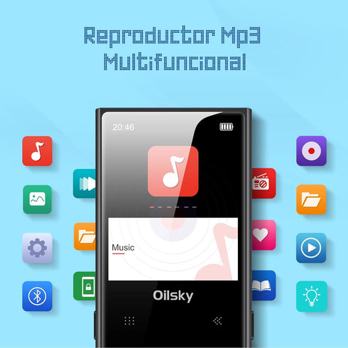 32GB MP3 Player with Bluetooth 5.0, Portable Lossless Sound Music Player for Kids with FM Radio, Speaker, Voice Recorder, Touch Buttons, Supports ...