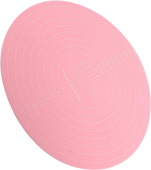 Silicone Baking Mat with Measurements for Cake Turntable Stand Non-Stick Heat Resistant Pastry Baking Sheet...