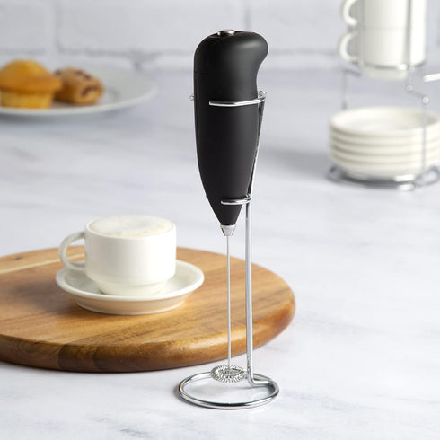 Primula Milk Frother With Stand, Handheld Whisk, Drink Foamer, Mini Blender Mixer For Coffee, Frappe, Bulletproof, Matcha, Espresso. Battery Opera...
