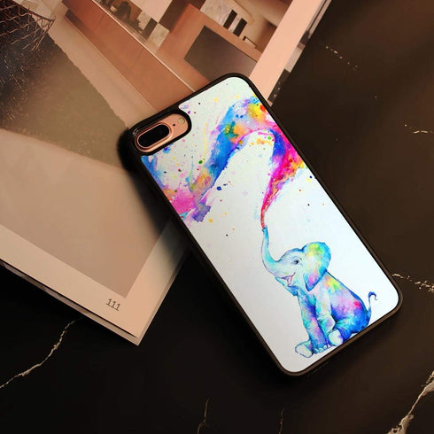 for iPhone 8 Plus, iPhone 7 Plus, Durable Protective Soft Back Case Phone Cover, HOT12443 Baby Elephant...