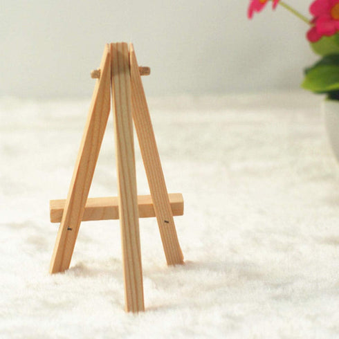 10 Pack Mini Wood Display Easel, Tabletop Display Stand Artist Easel, Natural Wooden Tripod for Displaying Picthres, Photos, Cards (5.9")...