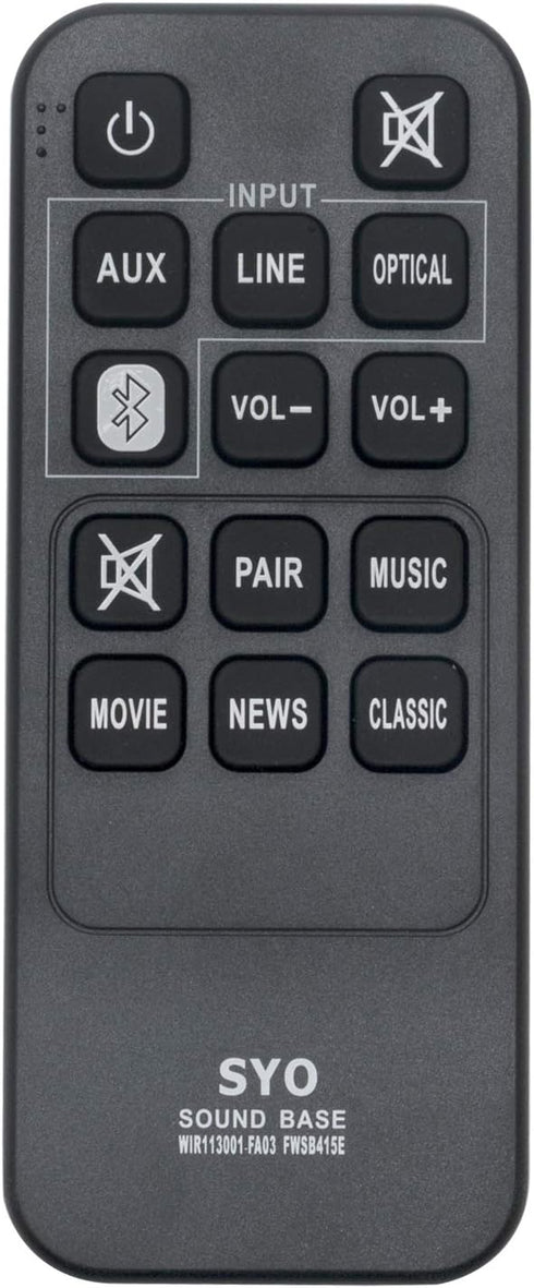 New WIR113001-FA03 FWSB415E Remote Control for Sanyo Sound Bar FWSA205E WIR113001-FA05...