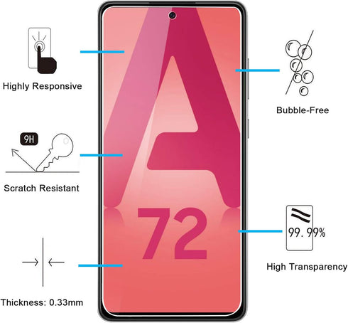 NEW'C [3 Pack Designed for Samsung Galaxy A72 / A72 5G Screen Protector Tempered Glass, Case Friendly Anti Scratch Bubble Free Ultra Resistant...