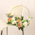 Floral Hoop Wreath Iron Artificial Rose Flower Wreath Artificial Flower Round Frame Garland for Front Door Wedding Party Nursery Decor - Orange...