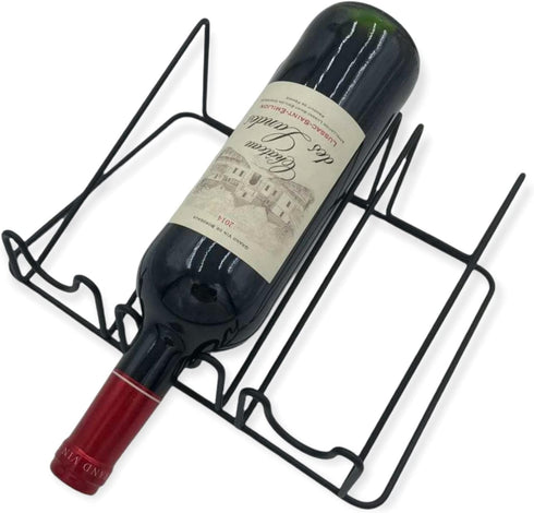 Countertop Wine Rack - 3 Bottle Wine Holder for Wine Storage - No Assembly - Modern Matte Black Metal Wine Rack - Wine Racks Countertop - Small Wi...
