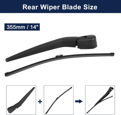 X AUTOHAUX Rear Windshield Wiper Blade Arm Set for Volvo XC90 II 17-18...