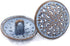 Bezelry 12 Pieces Flowery Engraving Copper Blue Openwork Metal Shank Buttons 18mm (11/16 inch)...