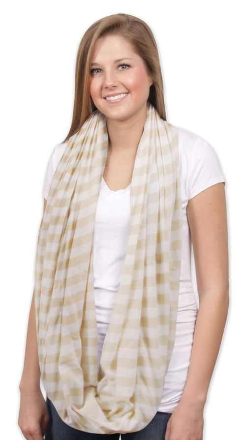 Leachco Luxi Nursing Infinity Scarf, Khaki & Ivory Stripe...