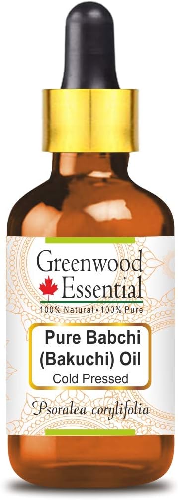 Pure Babchi (Bakuchi) Oil (Psoralea corylifolia) with Glass Dropper Cold Pressed 50ml (1.69 oz)...