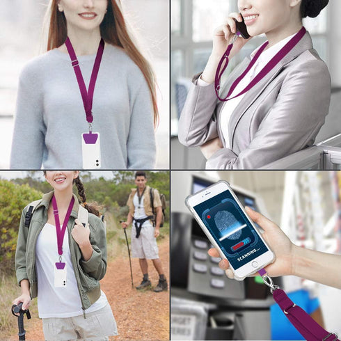 SS Phone Lanyard, Adjustable Cell Phone Lanyard Crossbody Neck Strap & 2 Phone Tether Patches for Most Smartphones...