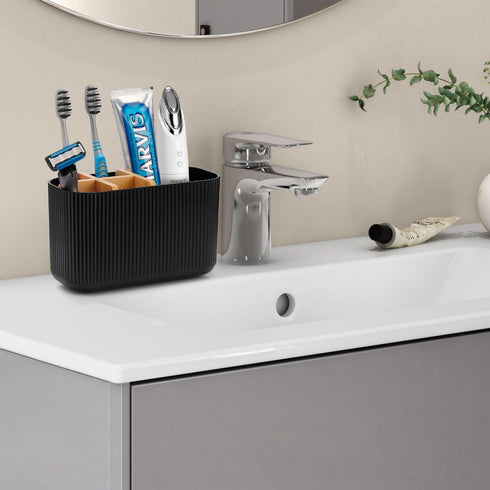 Black Toothbrush Holder - Bamboo Toothbrush Holders for Bathrooms Electric Toothbrush Holder Organizer Kids Toothbrush Holders for Bathrooms Count...