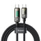 mcdodo USB C to USB C Charger Cable Transparent Data Cable PD 100W Charger Digital Display Auto Power Off Dual Core Protection for iPhone 15/MacBo...