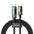 mcdodo USB C to USB C Charger Cable Transparent Data Cable PD 100W Charger Digital Display Auto Power Off Dual Core Protection for iPhone 15/MacBo...