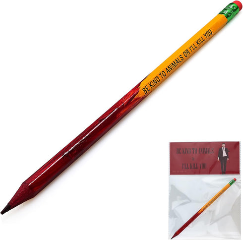 Blood Pencil John Movie Props Cosplay for Fans, Hand Painted Pencil Be Kind To Animals Or I'll Kill You...