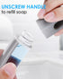 Dishwand, Non-Scratch Brush Scrubber with Soap Dispenser for Cleaning Dishes, Pan, Kitchen, Bathroom, and Household, 1 Dishwand and 3 Refills...